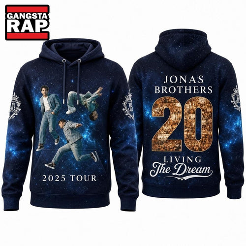Jonas Brothers Living The Dream Tour 20 Years Hoodie , Music Trending 3D Shirt