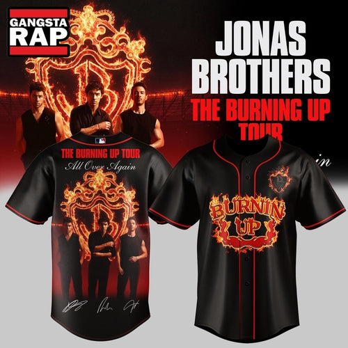 Jonas Brothers The Burning Up Tour 2026 Signature Music Graphic Baseball Jersey