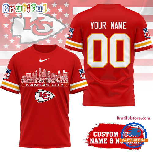 Kansas City Chiefs NFL Game Day Skyline Names Limited Edition 3D Shirt