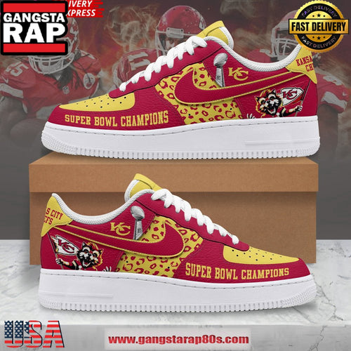 Kansas City Chiefs Super Bowl Champions Air Force 1 Running Sneakers Shoes