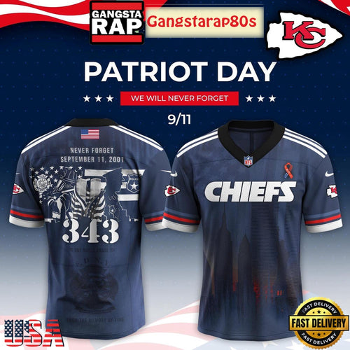 Kansas City Chiefs x Never Forget 9_11 Tribute Football Special Baseball Jersey