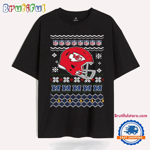 Kansas city chiefs Football Logo Team Helmet Merry Chritmas 2024 T Shirt