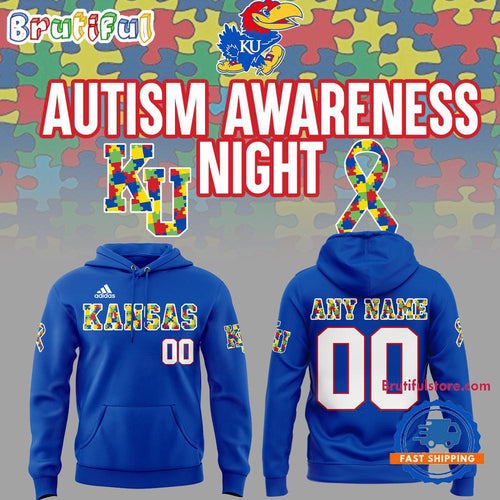 Kansas Jayhawks x Autism Awareness Day 2025 Custom 3D Print Hoodie