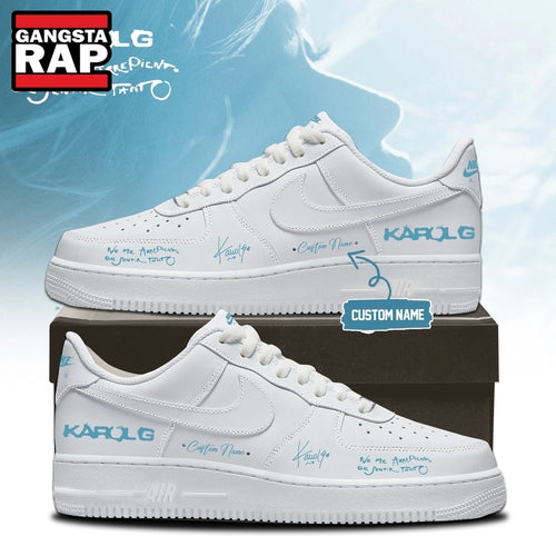 KaRol G Album NO ME ARREPIENTO DE SENTIR TANTO Custom White Air Force 1 Shoes , Music Trending Shoes