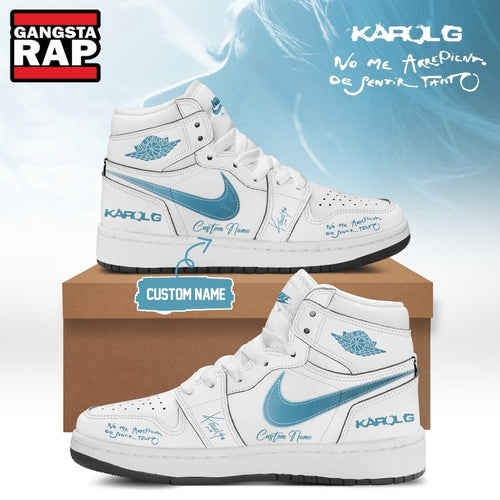 KaRol G Album NO ME ARREPIENTO DE SENTIR TANTO Custom White Air Jordan 1 Shoes