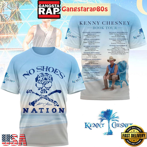 Kenny Chesney Book Tour No Shoes Nation 2025 T Shirt