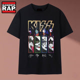 KISS Rock Band Portrait Graphic Signatures Vintage Music T Shirt, Music 2D Shirt