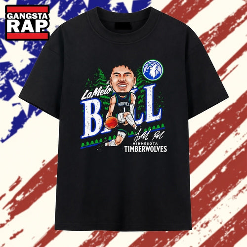 LaMelo Ball Minnesota Timberwolves caricature signature T Shirt , Vintage Trending Shirt