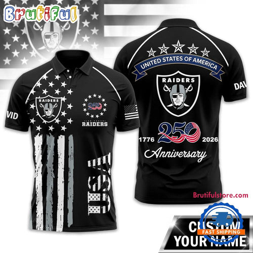 Las Vegas Raiders 2026 NFL American Semiquincentennial 250th Anniversary Polo Shirt