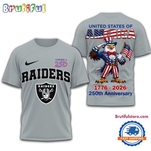 Las Vegas Raiders NFL United States of American 250th Anniversary 3D T Shirt