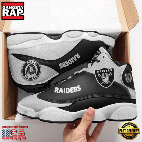 NFL Las Vegas Raiders Team Football New Design Air Jordan 13 Running Sneakers Shoes
