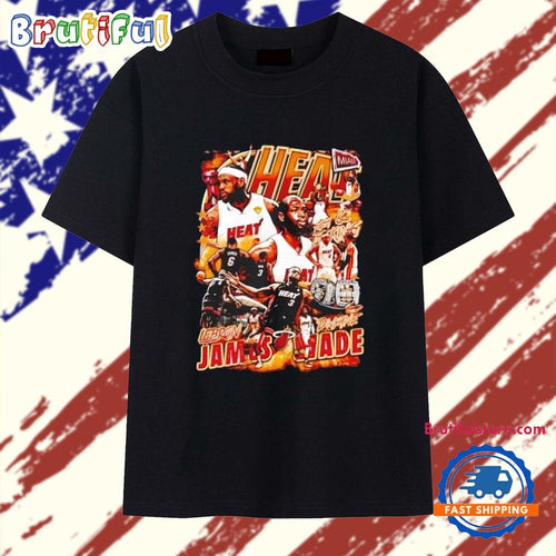 LeBron James and Dwyane Wade Miami Heat Picture Collage T Shirt