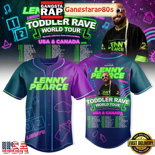 Lenny Pearce Toddler Rave World Tour 2026 Baseball Jersey