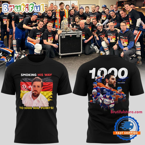 Leon Draisaitl Edmonton Oilers 1000 Career NHL Points Limited Edition T Shirt