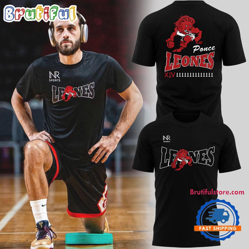 Leones de Ponce Play Offs 2025 Basketball Black 3D Shirt