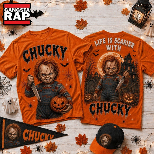 Life Is Scarier With Chucky Halloween 2026 3D Shirt , Music Trend Shirt