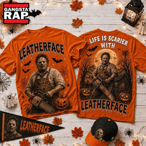 Life Is Scarier With Leatherface Halloween 2026 3D Shirt , Music Trend Shirt