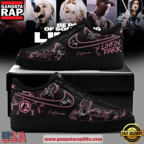 Linkin Park From Zero World Tour 2026 Signature Custom Black Air Force 1 Sneakers Shoes