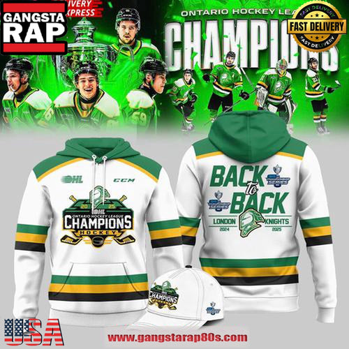 London Knights OHL Back-to-Back Champions 2024 - 2025 White Unisex Hoodie