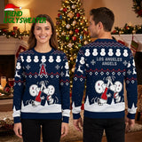 Los Angeles Angels Snoopy And Woodstock Christmas Ugly Christmas Sweater