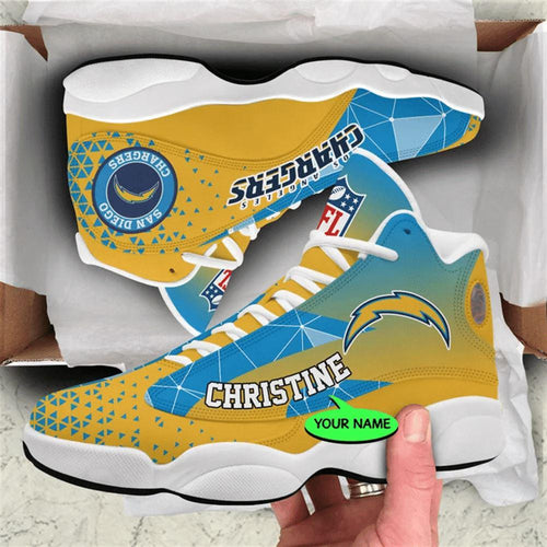 Los Angeles Chargers NFL Custom Name Retro Jordan 13 Shoes