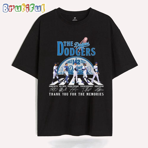 Los Angeles Dodgers 1883 2025 142th Thank You For The Memories Signatures T Shirt