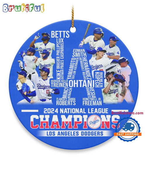 Los Angeles Dodgers 2024 National League Champions Christmas Ornament