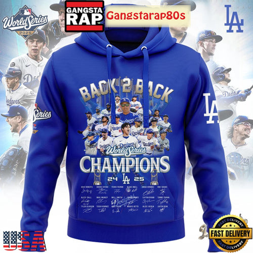 Los Angeles Dodgers Celebration Back 2 Back World Series Champions Special Edition Hoodie