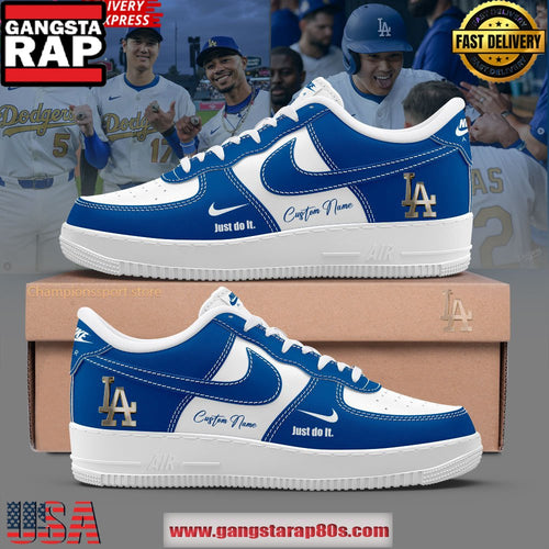 Los Angeles Dodgers Just Do It Limited Custom Name Air Force 1 Sneakers Shoes