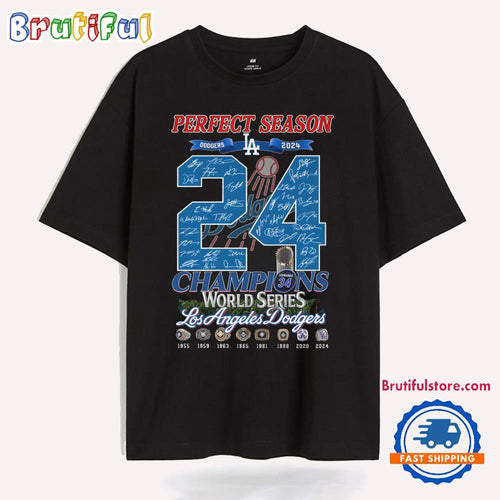 Los Angeles Dodgers Perfect Season 24 Word Series T Shirt
