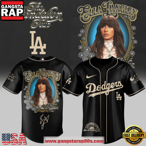 Los Angeles Dodgers x Ella Langley The Dandelion Tour 2026 Black Baseball Jersey