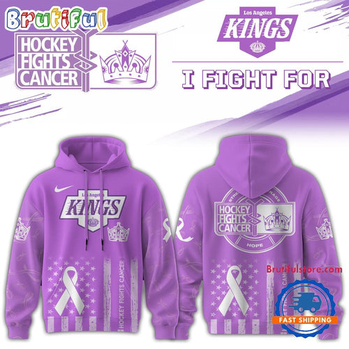 Los Angeles Kings 2025 NHL Hockey Fights Cancer Limited Edition Hoodie Shirt
