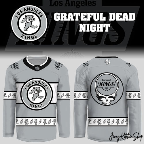 Los Angeles Kings Grateful Dead Night 2026 Gray Hockey Jersey