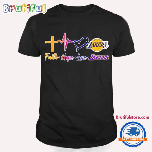 Los Angeles Lakers Heartbeat Faith Hope Love T Shirt