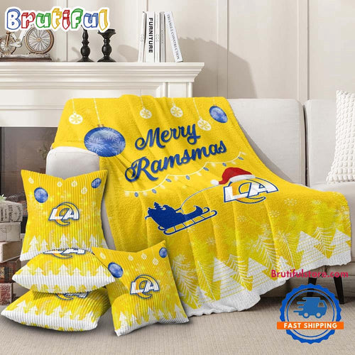 Los Angeles Rams 2025 NFL Christmas Fleece Blanket, Football Limited Edition Blanket