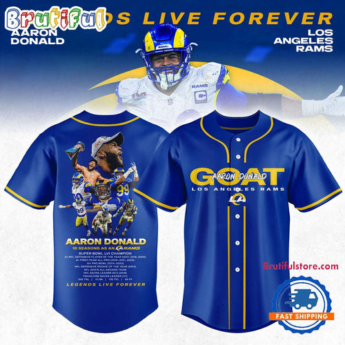 Los Angeles Rams Aaron Donald Retirement Baseball Jersey
