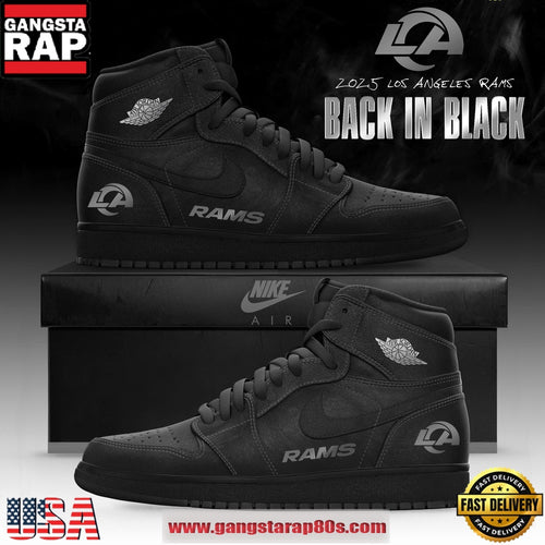 Los Angeles Rams ‘Back in Black’ 2025 Special Edition Custom AJ1 Sneakers Shoes