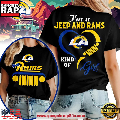 Los Angeles Rams NFL Jeep Girl Women’s Black Shirt