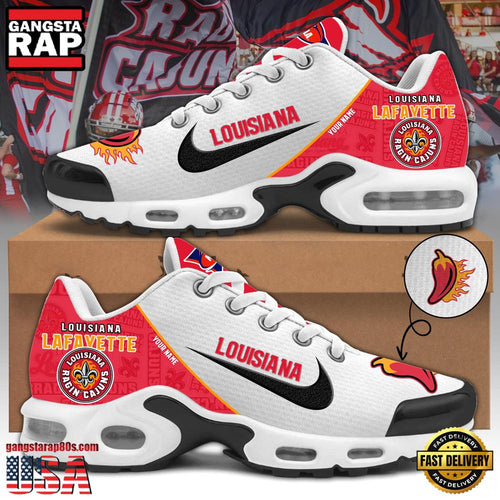 NCAA Custom Name Louisiana Lafayette Football Mascot Symbol Air Max Plus Shoes Running Sneakers