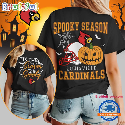 Louisville Cardinals 2025 NCAA Halloween Spooky Season Vintage T Shirt