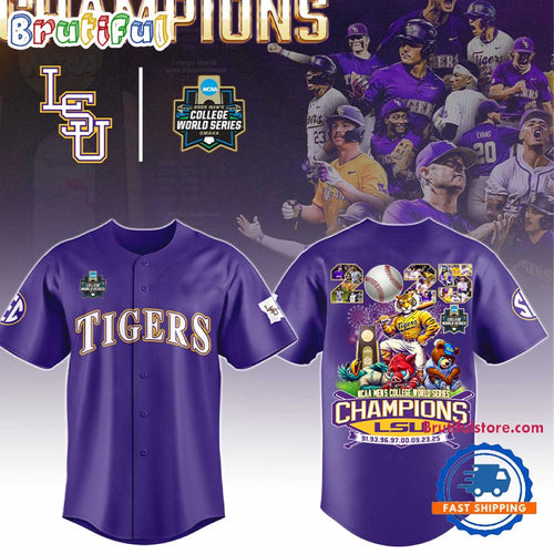 LSU Tigers NCAA Men’s College World Series Champions 2025 Mascot Jersey Shirt