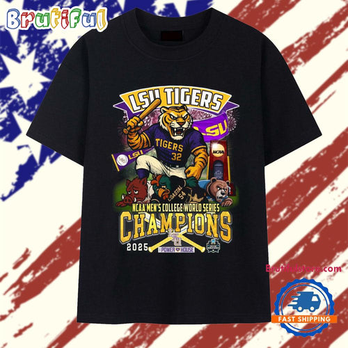 LSU Tigers NCAA Men’s College World Series Champions 2025 Mascot T Shirt