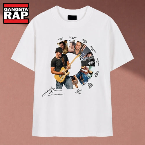Luke Bryan Albums Discography Vintage Country Music Graphic T Shirt , Music 2D Shirt