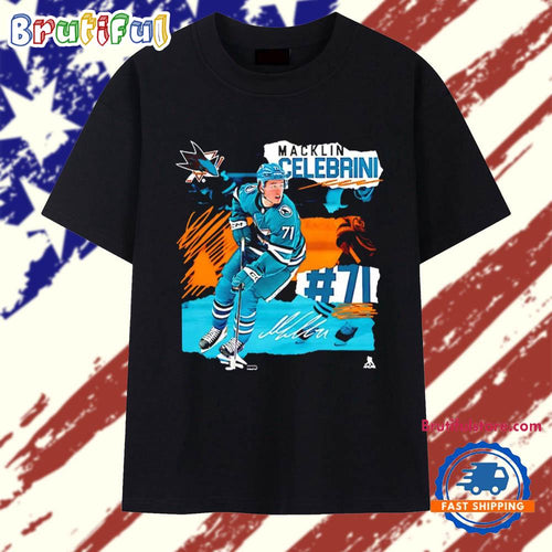 Macklin Celebrini San Jose Sharks Fresh Ice signature T Shirt