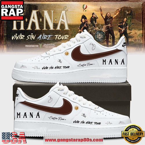 Custom Mana Vivir Sin Aire Tour 2026 Signature White Air Force 1 Shoes Running Sneakers