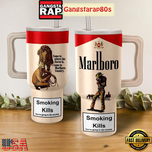 Marlboro Smoking Kills Tumbler Cup 40oz