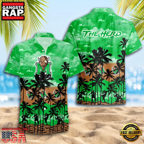 Marshall Thundering Herd Style Hot Summer Aloha Hawaiian Shirt