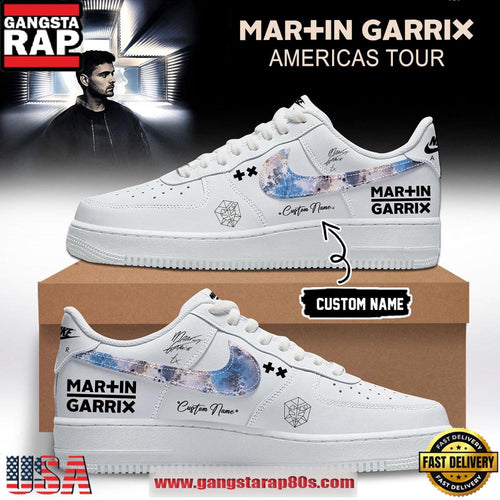 Martin Garrix AMERICAS TOUR 2026 Limited Edition Signature White Nike Air Force 1 Fashions Shoes