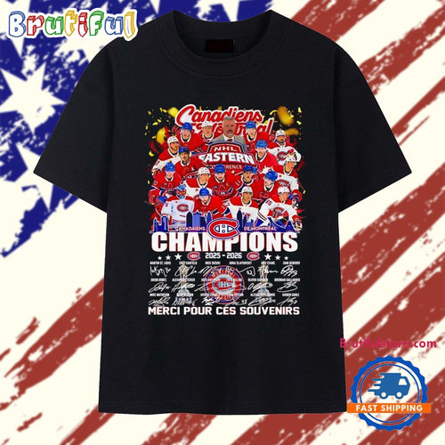 Martin St Louis Canadiens NHL Eastern Conference Champions 2025 2026 Merci Souvenirs T Shirt