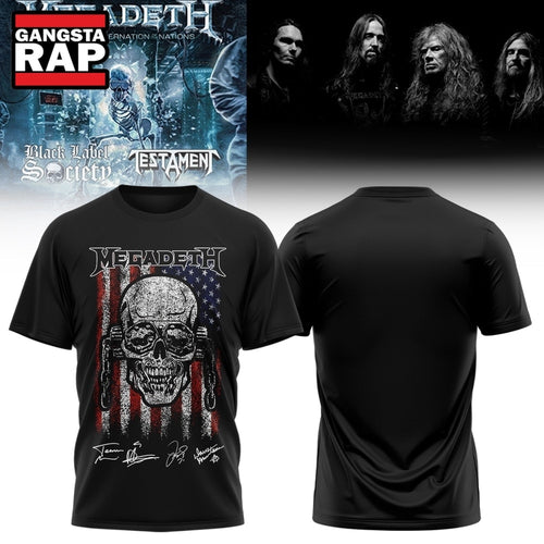 Megadeth Rock Band 2026 Signed Ameica Flag T Shirt , Music Trending 3D Shirt